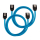 Kabel komputerowy CORSAIR Premium 60cm sleeved 2szt Niebieskie CC-8900255